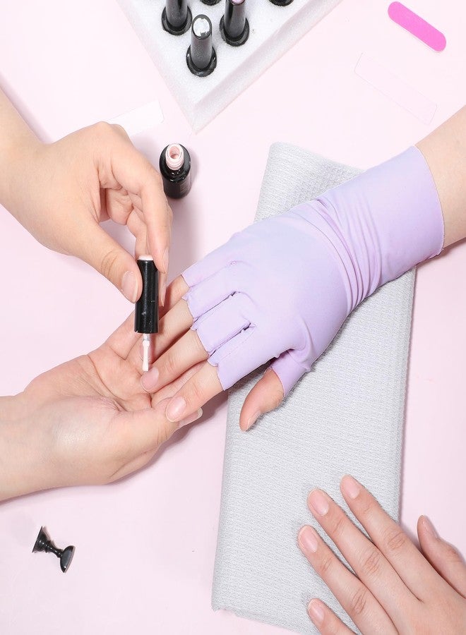 Bruislard UV Gloves for Gel Nail Lamp, 6 Pcs (3 Pair) Anti UV Gloves for Gel Nail Lamp, Protection Glove for Manicures, Professional Fingerless Nails Tech Glove for Home Salon Use Nails DIY Accessories(3 Color) - Image 4